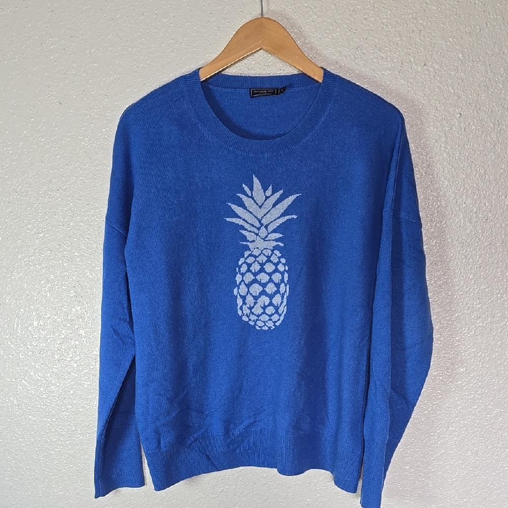 Vineyard Vines Blue Pineapple Cashmere Sweater